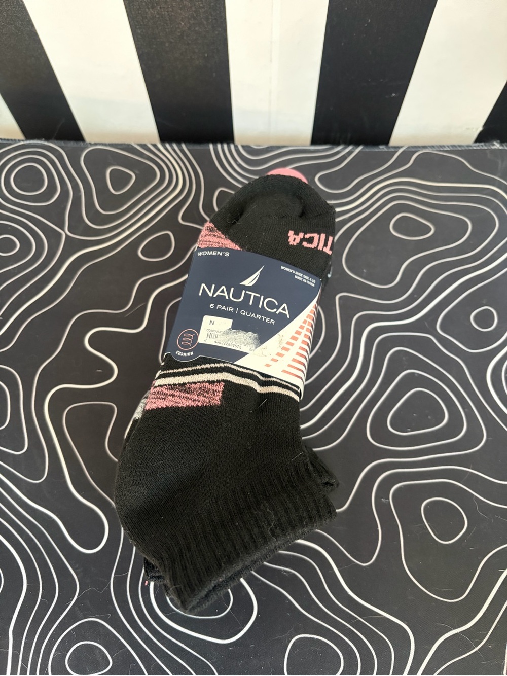 Nautica Women’s 6 Pairs Low Cut Socks Dri-Motion Cushioned Athletic Size 4–10